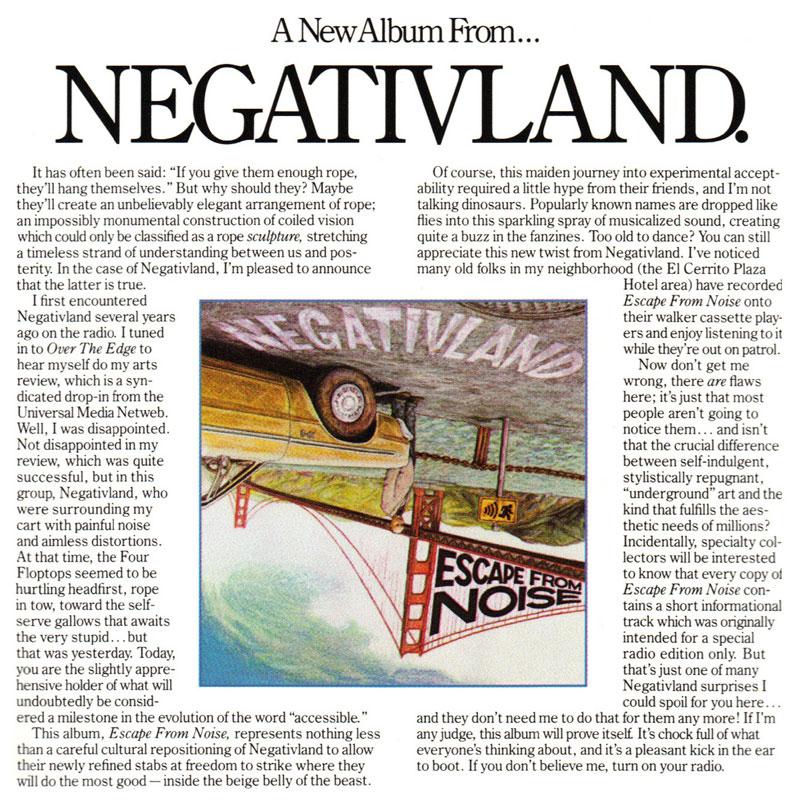 Arcade Sound - Negativland - Escape From Noise - LP front cover